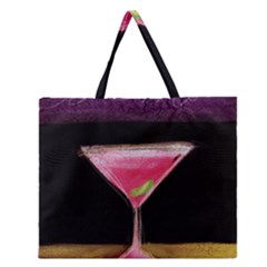 Cosmo Cocktails Zipper Large Tote Bag by StarvingArtisan