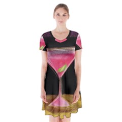 Cosmo Cocktails Short Sleeve V-neck Flare Dress