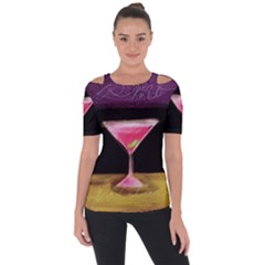 Cosmo Cocktails Shoulder Cut Out Short Sleeve Top by StarvingArtisan