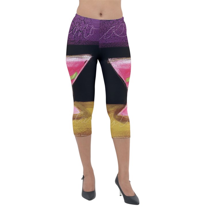 Cosmo Cocktails Lightweight Velour Capri Leggings 