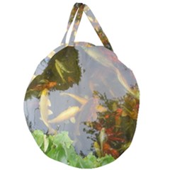 Koi Fish Pond Giant Round Zipper Tote by StarvingArtisan