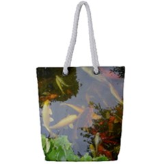 Koi Fish Pond Full Print Rope Handle Tote (small) by StarvingArtisan