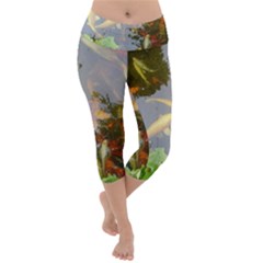 Koi Fish Pond Lightweight Velour Capri Yoga Leggings by StarvingArtisan