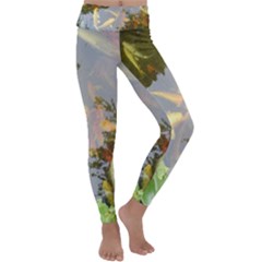 Koi Fish Pond Kids  Lightweight Velour Classic Yoga Leggings