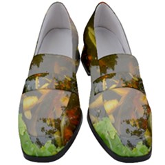 Koi Fish Pond Women s Chunky Heel Loafers