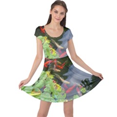 Koi Fish Pond Cap Sleeve Dress by StarvingArtisan