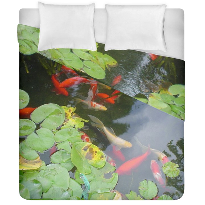 Koi Fish Pond Duvet Cover Double Side (California King Size)