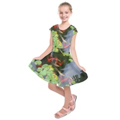 Koi Fish Pond Kids  Short Sleeve Dress by StarvingArtisan