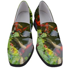 Koi Fish Pond Women s Chunky Heel Loafers