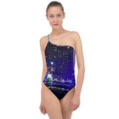 Columbus Commons Classic One Shoulder Swimsuit