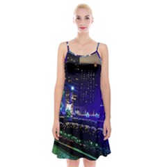 Columbus Commons Spaghetti Strap Velvet Dress