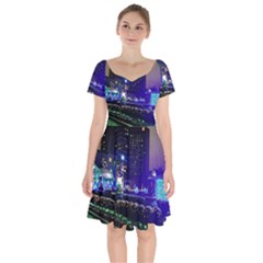 Columbus Commons Short Sleeve Bardot Dress