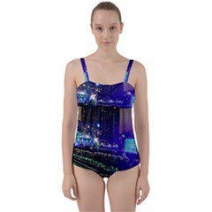 Columbus Commons Twist Front Tankini Set