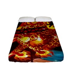 Dragon Lights Fitted Sheet (full/ Double Size) by Riverwoman