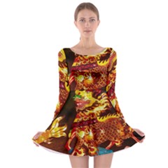 Dragon Lights Long Sleeve Skater Dress