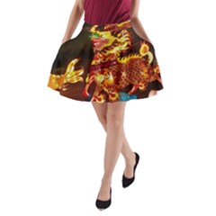 Dragon Lights A-line Pocket Skirt