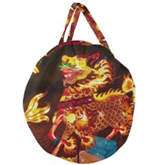 Dragon Lights Giant Round Zipper Tote