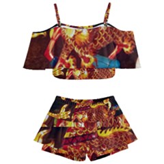 Dragon Lights Kids  Off Shoulder Skirt Bikini