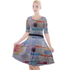 Concert Memorabilia  Quarter Sleeve A-line Dress by StarvingArtisan