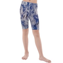 Pelicans In Flight Kids  Mid Length Swim Shorts by StarvingArtisan