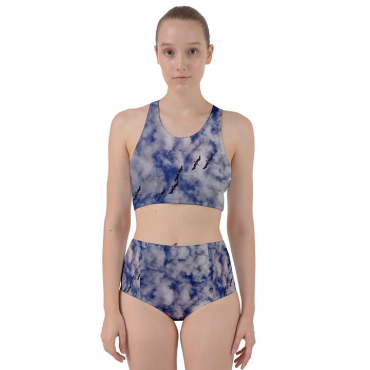 Pelicans In Flight Racer Back Bikini Set