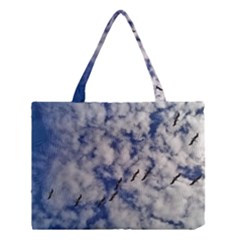 Pelicans In Flight Medium Tote Bag by StarvingArtisan