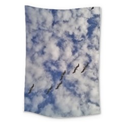 Pelicans In Flight Large Tapestry by StarvingArtisan