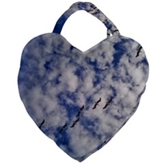 Pelicans In Flight Giant Heart Shaped Tote by StarvingArtisan