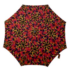 Red Floral Collage Print Design 2 Hook Handle Umbrellas (small) by dflcprintsclothing