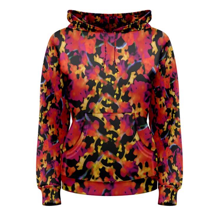 Red Floral Collage Print Design 2 Women s Pullover Hoodie