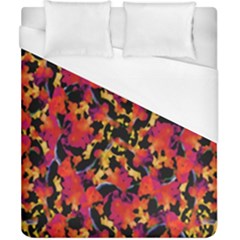 Red Floral Collage Print Design 2 Duvet Cover (california King Size)