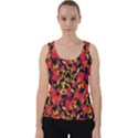 Red Floral Collage Print Design 2 Velvet Tank Top View1