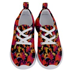 Red Floral Collage Print Design 2 Running Shoes by dflcprintsclothing