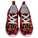 Red Floral Collage Print Design 2 Running Shoes View1