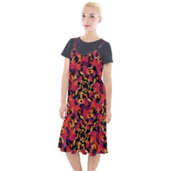 Red Floral Collage Print Design 2 Camis Fishtail Dress