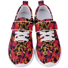 Red Floral Collage Print Design 2 Women s Velcro Strap Shoes