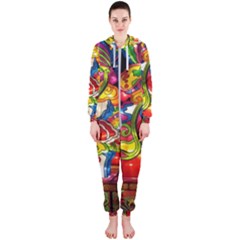 Dragon Lights Centerpiece Hooded Jumpsuit (ladies)  by Riverwoman