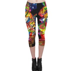 Dragon Lights Centerpiece Capri Leggings  by Riverwoman