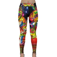 Dragon Lights Centerpiece Classic Yoga Leggings by Riverwoman