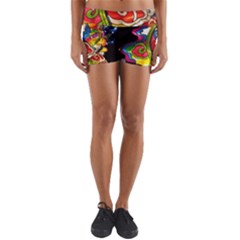 Dragon Lights Centerpiece Yoga Shorts by Riverwoman