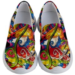 Dragon Lights Centerpiece Kids  Lightweight Slip Ons by Riverwoman