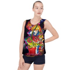 Dragon Lights Centerpiece Bubble Hem Chiffon Tank Top by Riverwoman