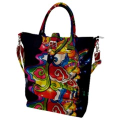 Dragon Lights Centerpiece Buckle Top Tote Bag by Riverwoman