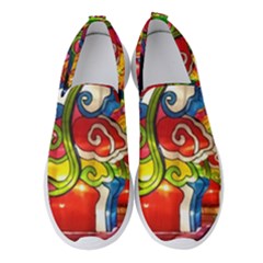 Dragon Lights Centerpiece Women s Slip On Sneakers