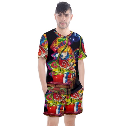 Dragon Lights Centerpiece Men s Mesh Tee And Shorts Set by Riverwoman