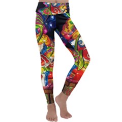 Dragon Lights Centerpiece Kids  Lightweight Velour Classic Yoga Leggings by Riverwoman