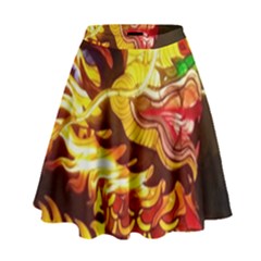 Dragon Lights Ki Rin High Waist Skirt by Riverwoman