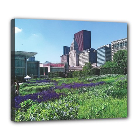 Lurie Garden Salvia River Deluxe Canvas 24  X 20  (stretched) by Riverwoman