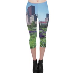 Lurie Garden Salvia River Capri Leggings  by Riverwoman