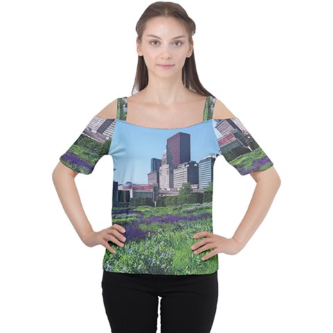 Lurie Garden Salvia River Cutout Shoulder Tee by Riverwoman